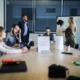 Consulting team meeting on AI business model