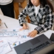 Finance team reviewing charts