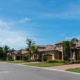 Florida suburban homes with palm trees