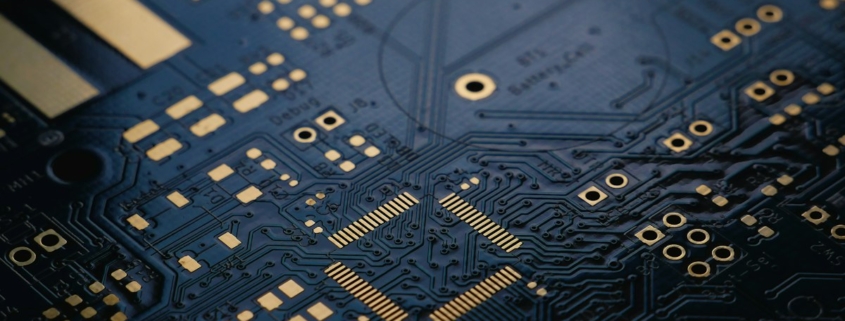 Printed circuit board illustrating semiconductor supply chain exposure